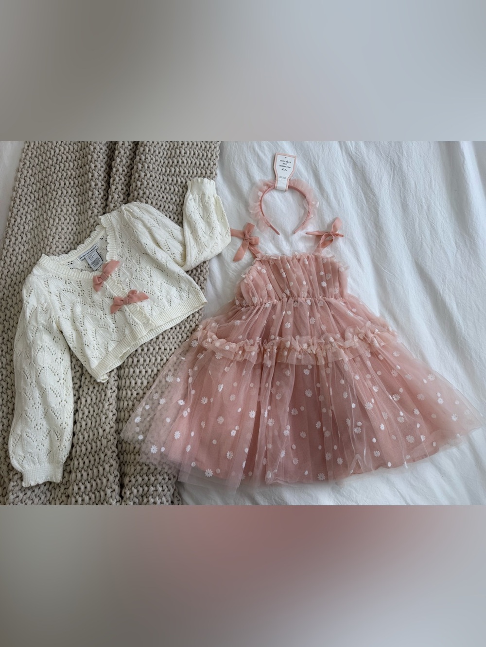 NWOT Cupcakes & Cashmere pink tulle dress set size 5